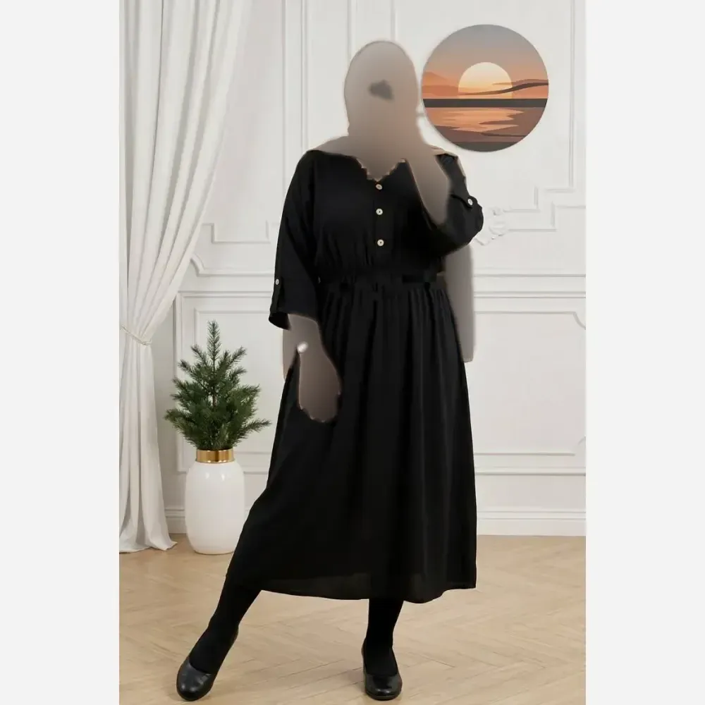کفتان زنانه مدل گیسو جنس موسلین دبل فیس فری سایز تا 48
