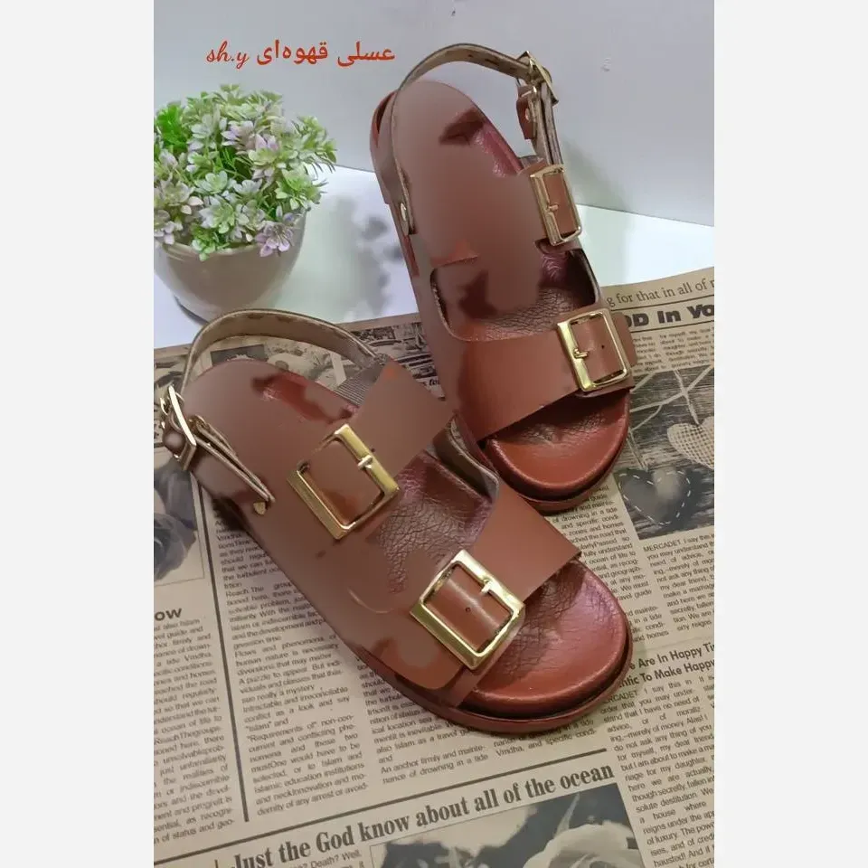 صندل زنانه زارا پشت بندی طبی چرم بیاله با زیره پیو سبک