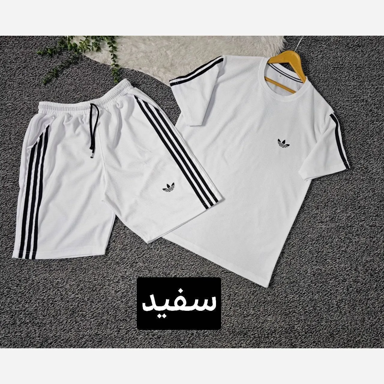 ست تیشرت و شلوارک مردانه مدل سهند جنس بیسکویتی فول لاکرا