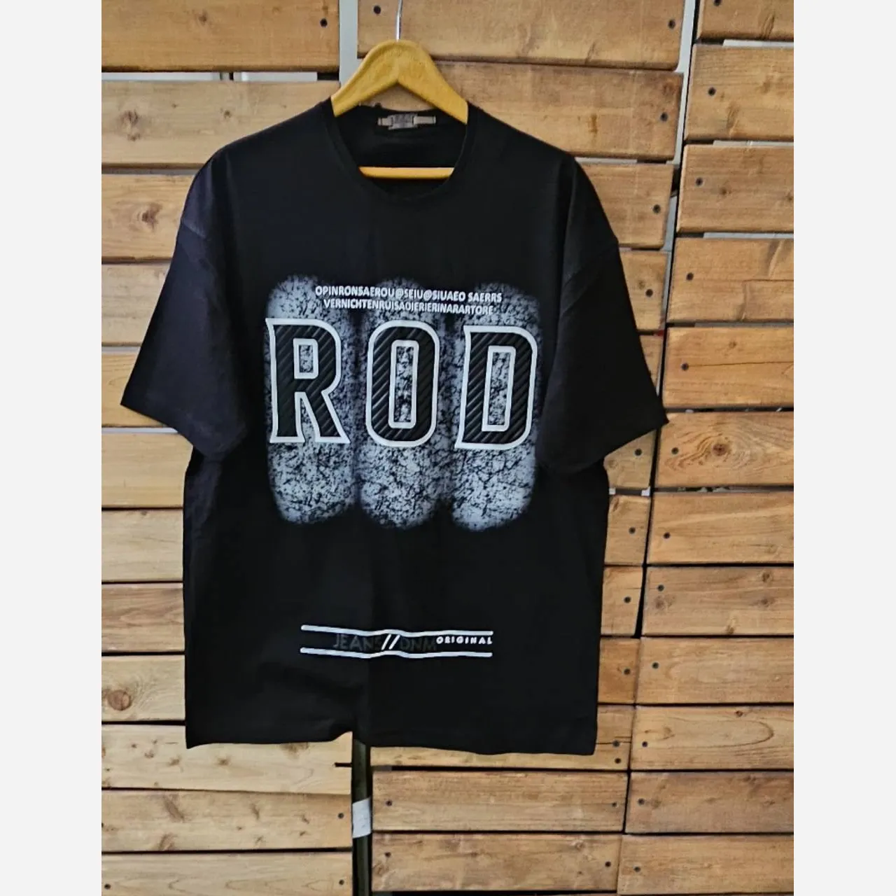 تیشرت مردانه مشکی طرح ROD جنس پنبه سوپر اعلا سایز بزرگ XXL و XXXL