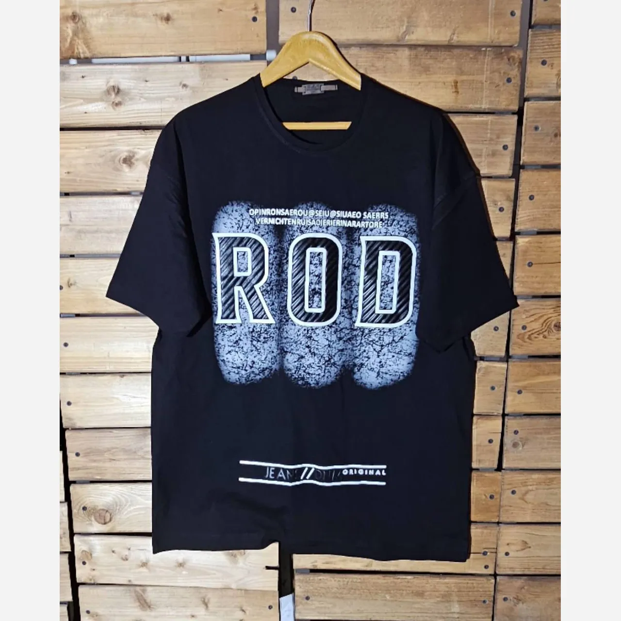 تیشرت مردانه مشکی طرح ROD جنس پنبه سوپر اعلا سایز بزرگ XXL و XXXL