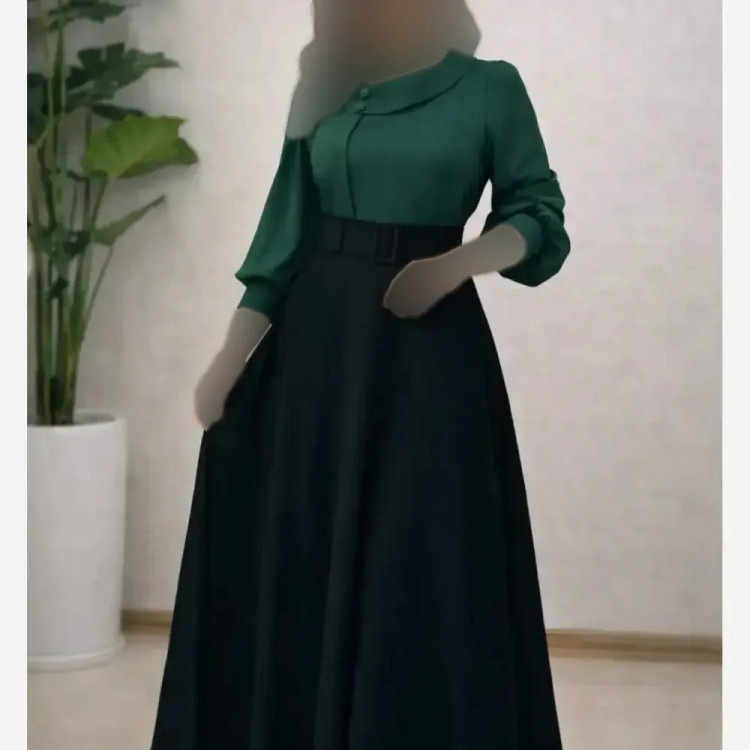 شومیز زنانه ساتن جولیا مدل کیمونو قوارهدار سایز بزرگ تا 52