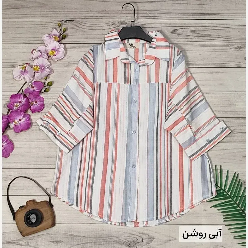 شومیز باکسی زنانه مدل چکاوک جنس لینن زارا فری سایز
