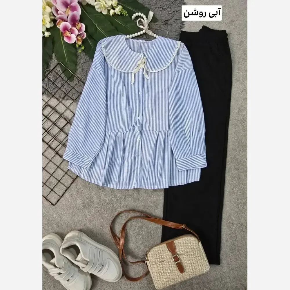 شومیز یقه BB نخی خارجی زنانه فری سایز 36 تا 46