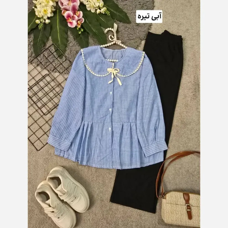 شومیز یقه BB نخی خارجی زنانه فری سایز 36 تا 46