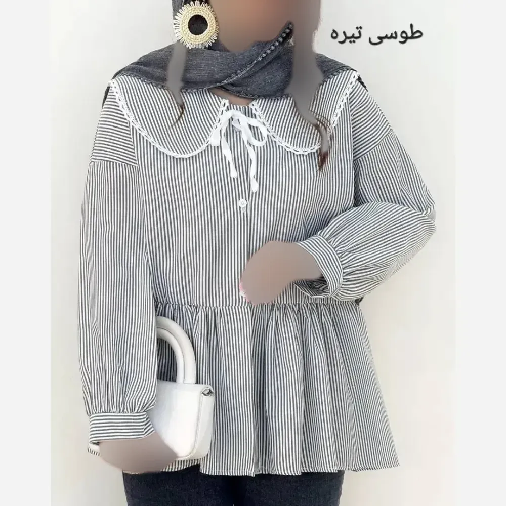 شومیز یقه BB نخی خارجی زنانه فری سایز 36 تا 46