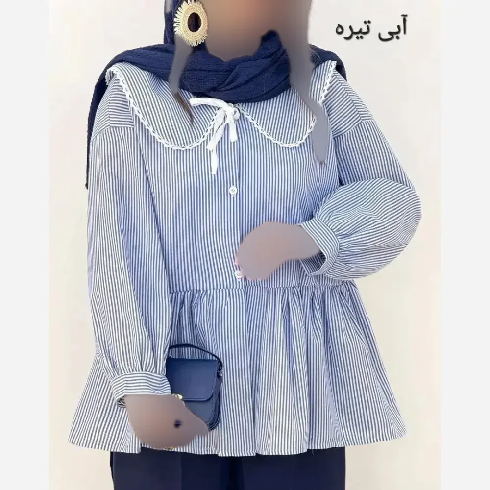 شومیز یقه BB نخی خارجی زنانه فری سایز 36 تا 46
