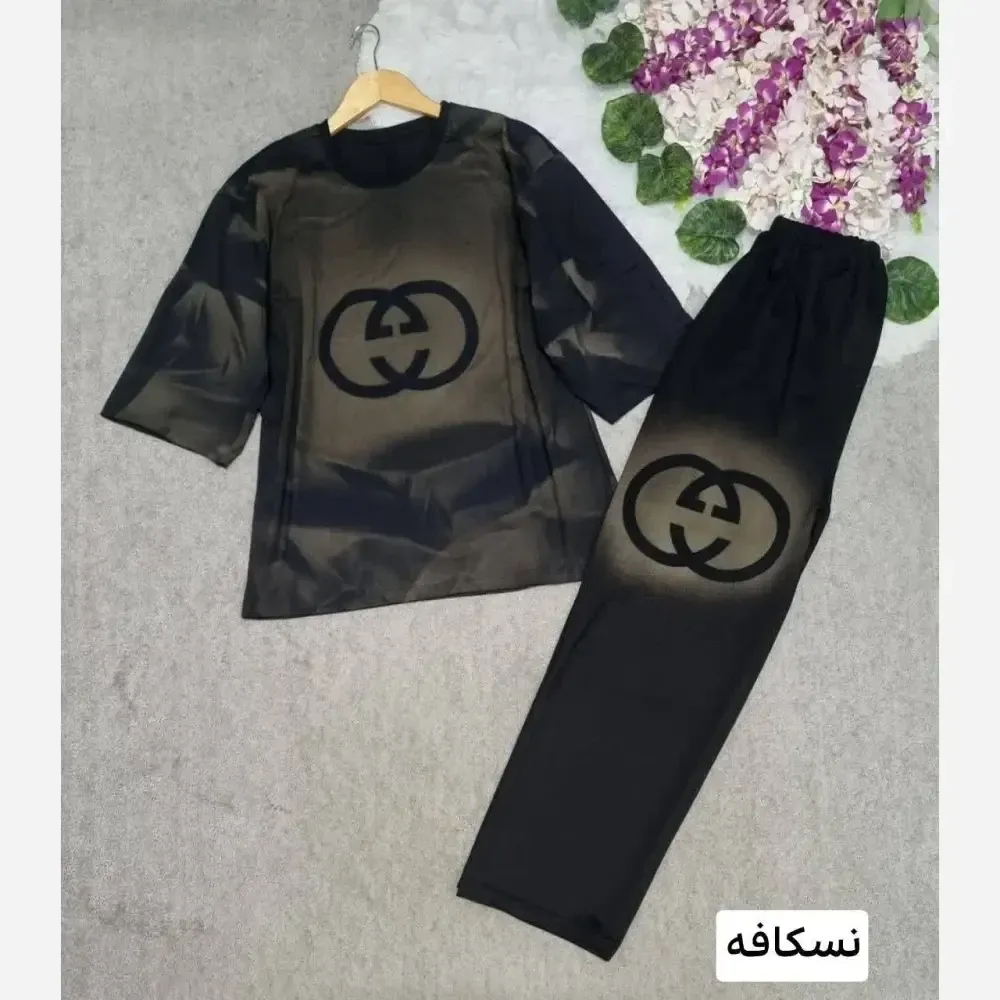 ست لباس زنانه مدل رنگین کمان جنس پنبه درجه یک فری سایز 38 تا 48