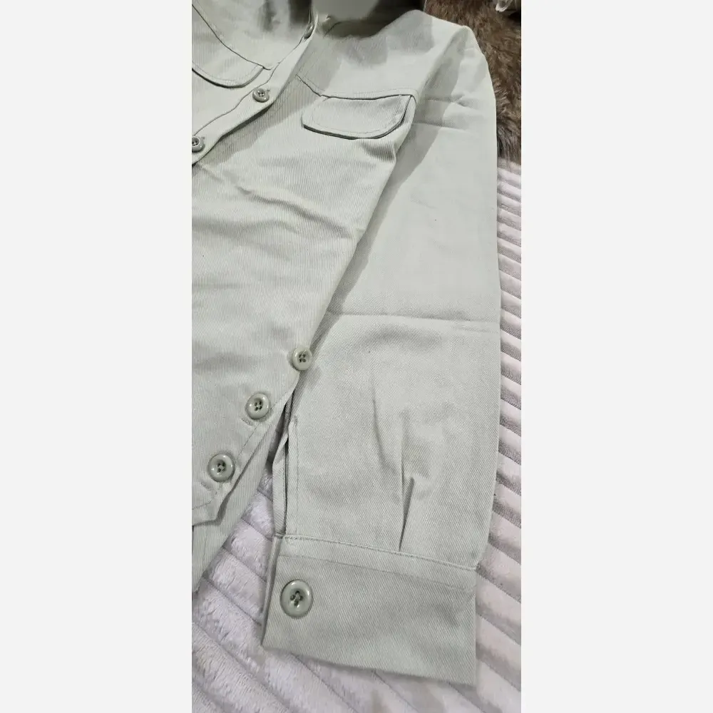 مانتو کتان زارا سنگشور شده بغل دکمه فری سایز مناسب تا 48