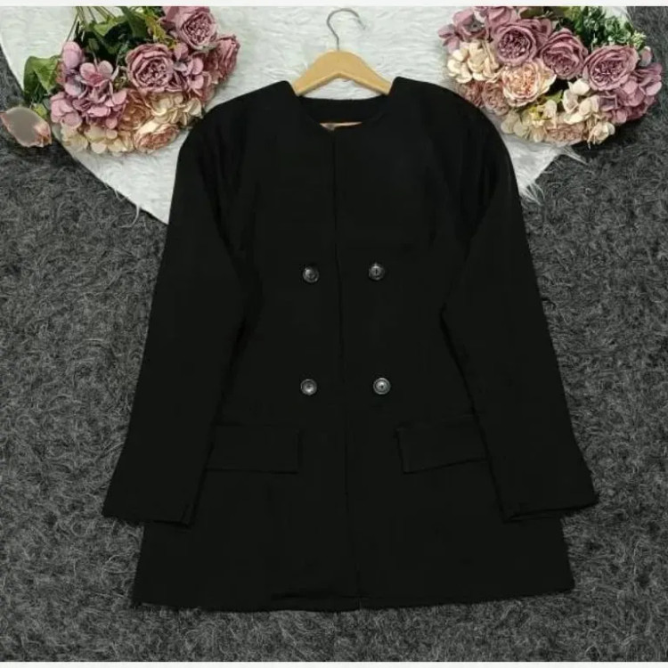 کت زنانه مازراتی مشکی مدل محرمی سایزبندی 1 و 2
