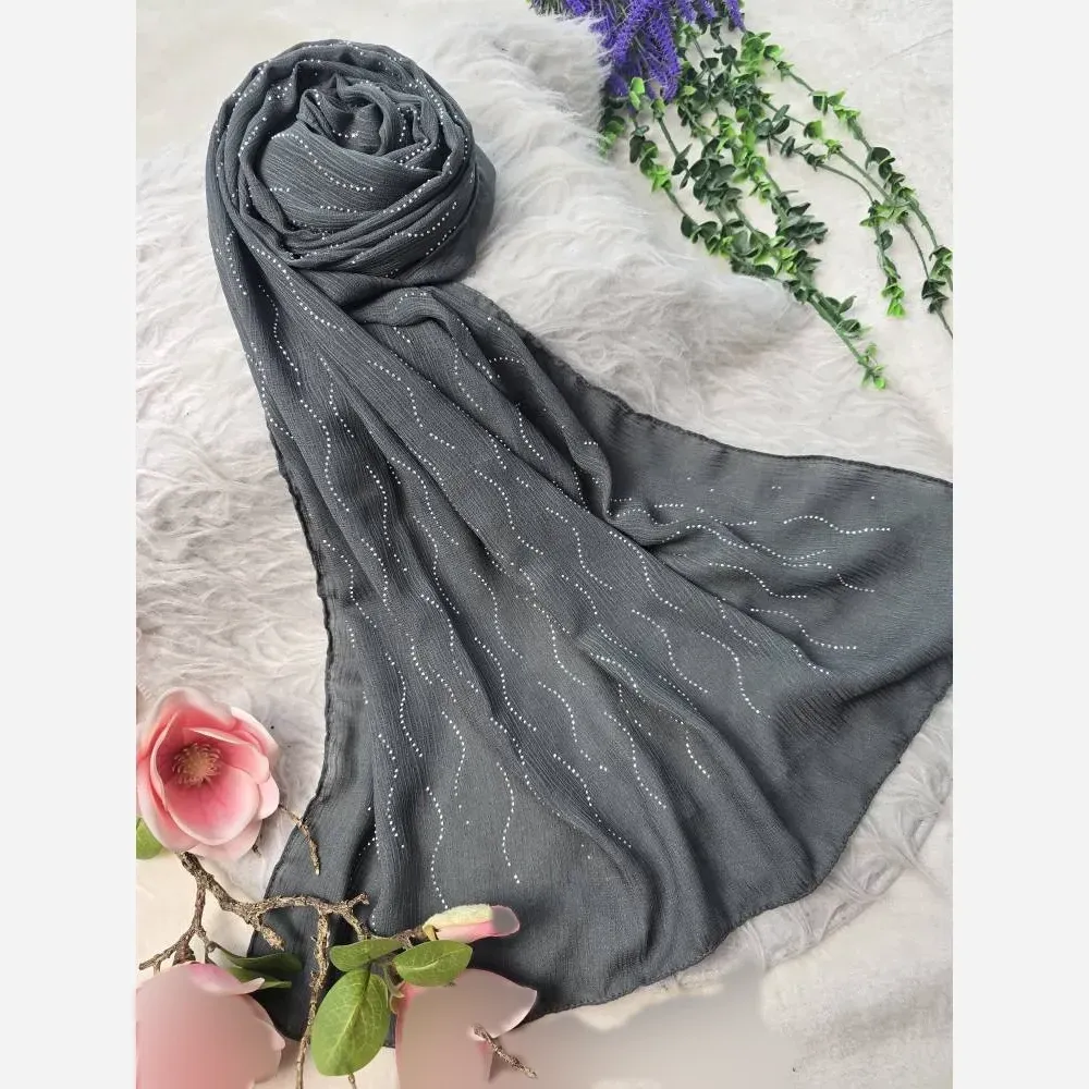 شال زنانه کریشه درختی نگیندار مجلسی قواره 180 در 60 سانتیمتر