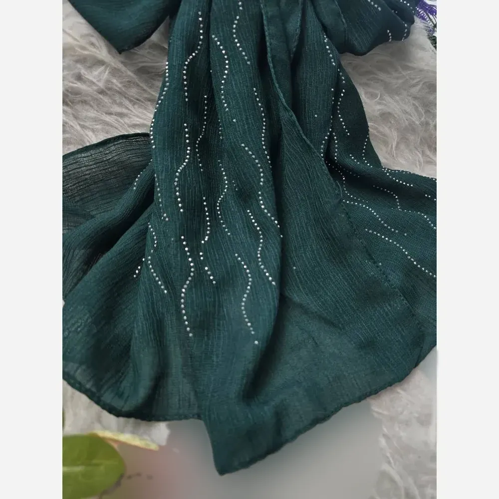 شال زنانه کریشه درختی نگیندار مجلسی قواره 180 در 60 سانتیمتر