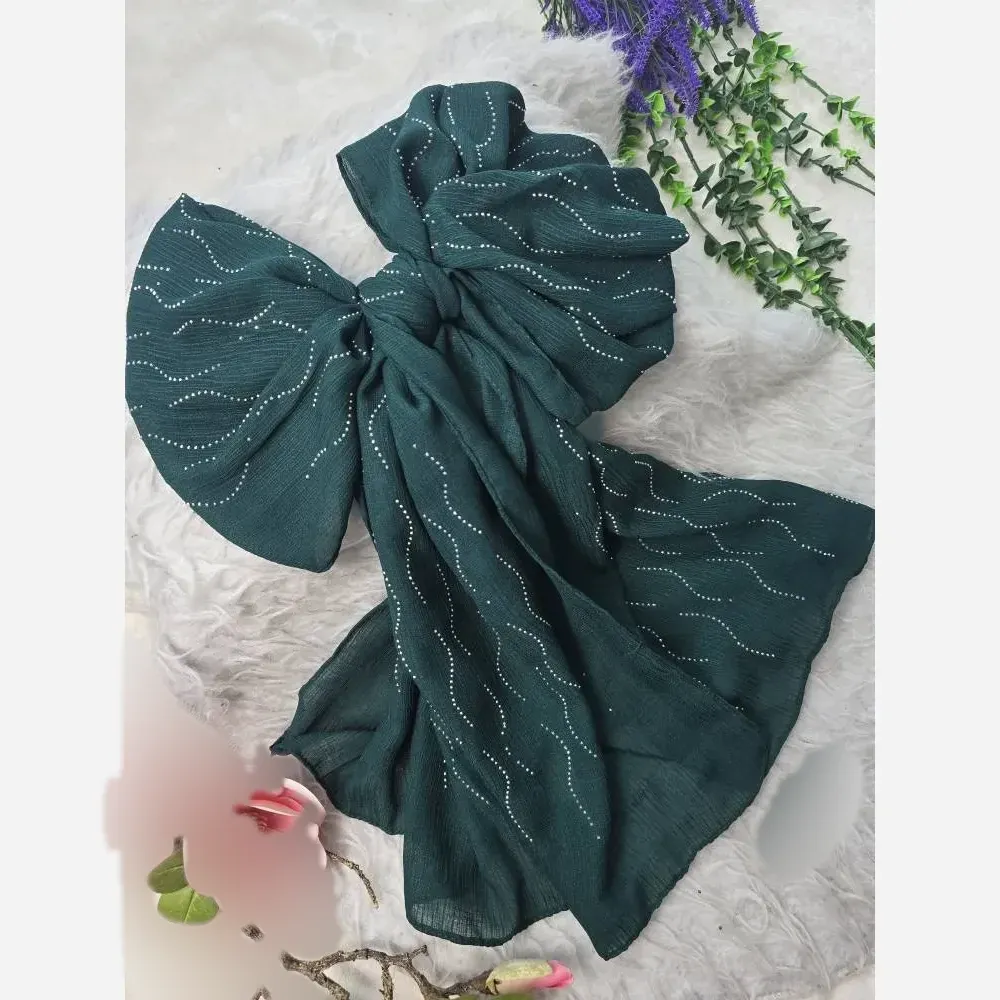 شال زنانه کریشه درختی نگیندار مجلسی قواره 180 در 60 سانتیمتر