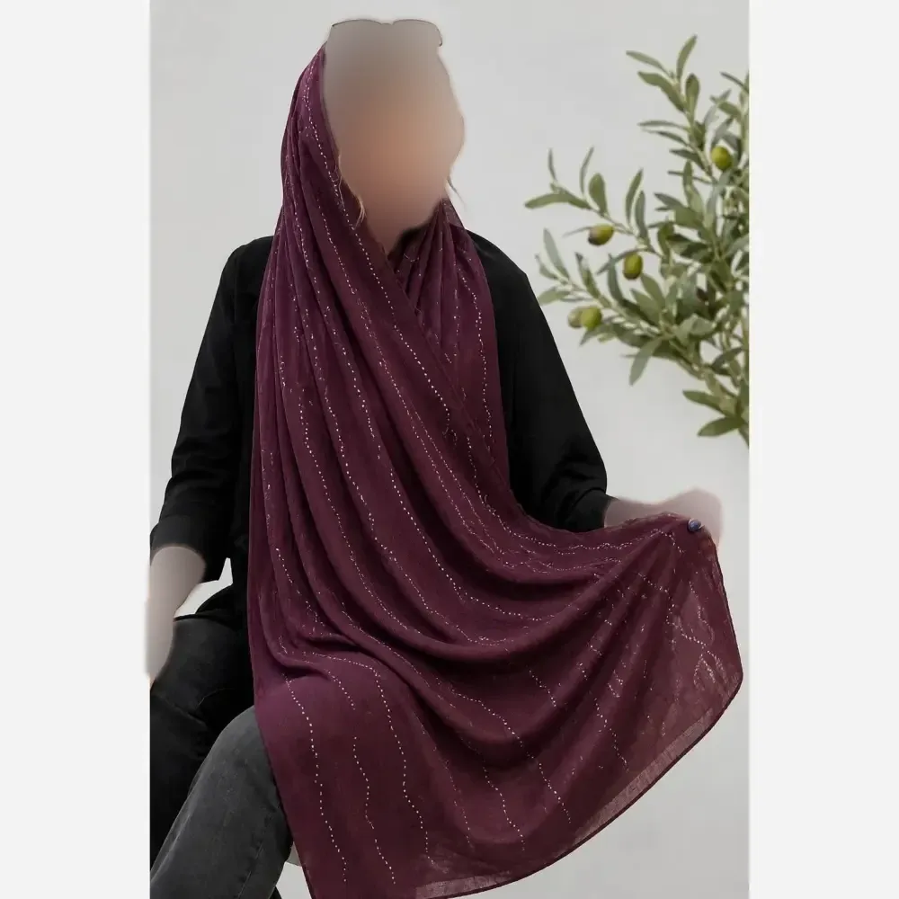 شال زنانه کریشه درختی نگیندار مجلسی قواره 180 در 60 سانتیمتر