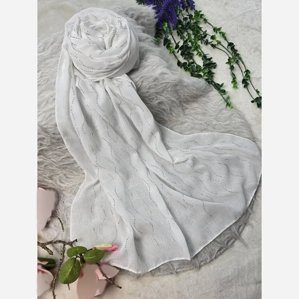 شال زنانه کریشه درختی نگیندار مجلسی قواره 180 در 60 سانتیمتر