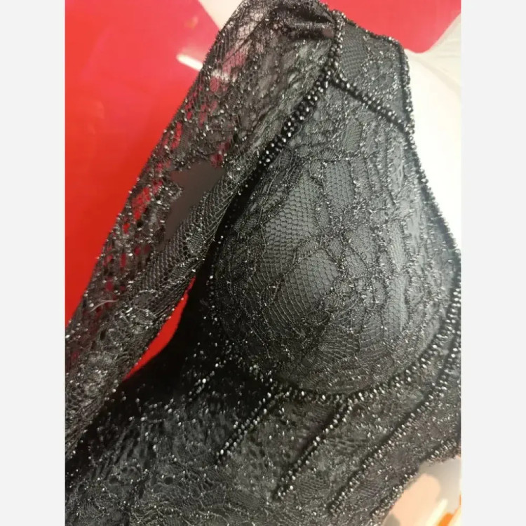 پیراهن مجلسی زنانه مدل سارا دانتل سنگدوزی شده کاپدار سایز 40 تا 52 (2)