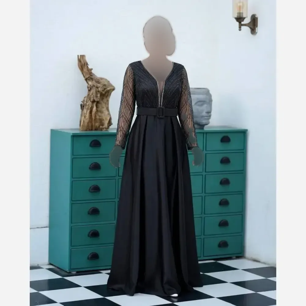 پیراهن مجلسی زنانه مدل پرنیا جنس شاین و ساتن ال ایکس قد 150