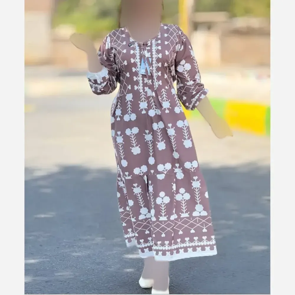 پیراهن ساحلی زنانه جنس کرپ فلور آستین بلند فری سایز 36 تا 46