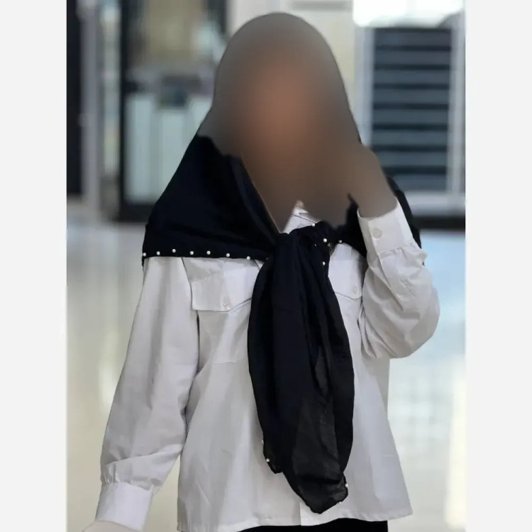 روسری نخی وال طرح ستاره مروارید دوزی شده قواره 125