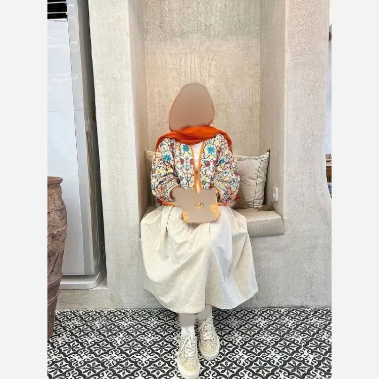 ست کت و دامن زنانه مدل ندا جنس لینن نچرال فری سایز تا 48 (3)