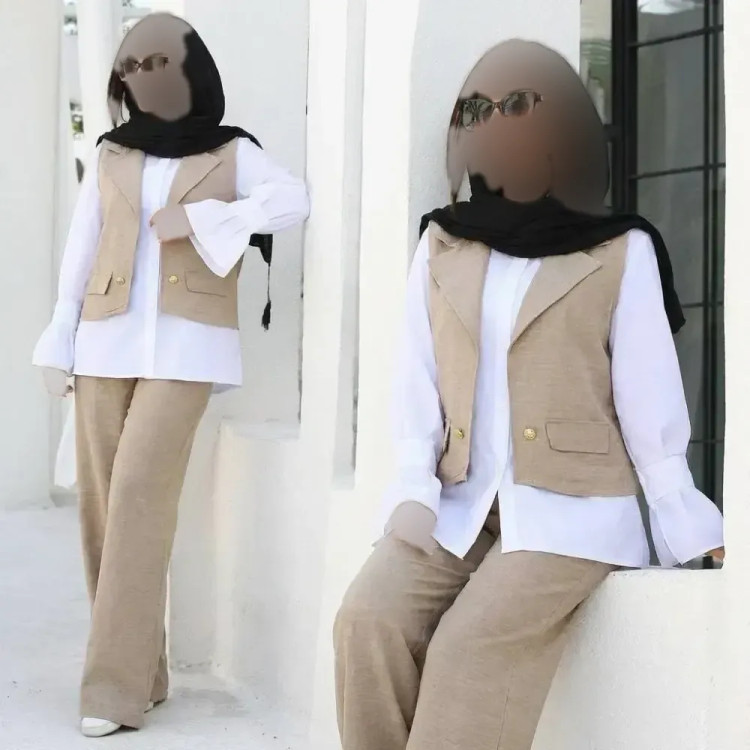 ست سه تیکه زنانه مدل شادیا جنس شانتون کوکدوزی و تترون فری سایز