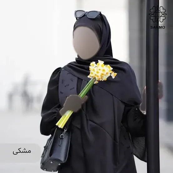 روسری ساتن ترک مشکی قواره 100 ایستایی عالی و بدون لیز خوردن