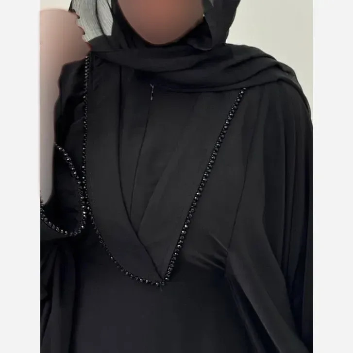 عبای مجلسی زنانه مدل سوگند جنس الیزه درجه یک فری سایز رنگ مشکی
