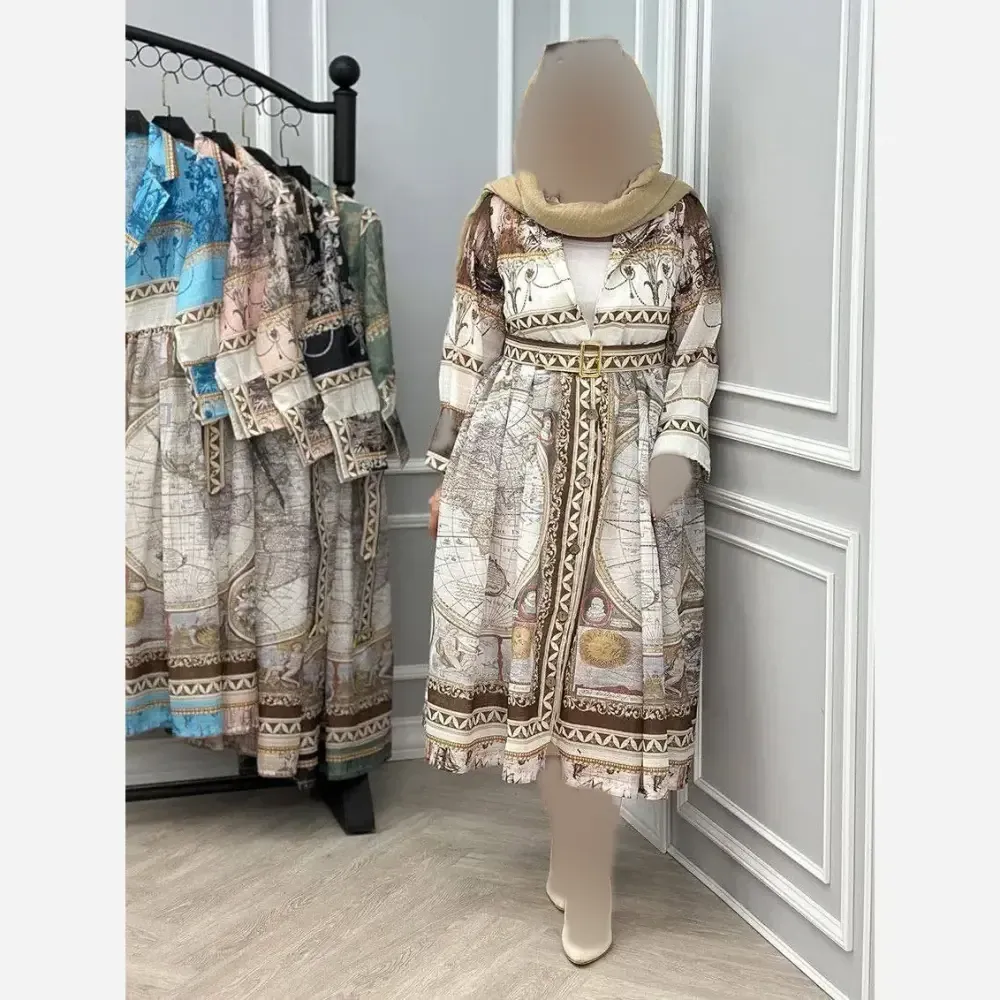 پیراهن ساحلی زنانه مدل کیمیا جنس ابریشمی پفکی فری سایز 38 تا 48