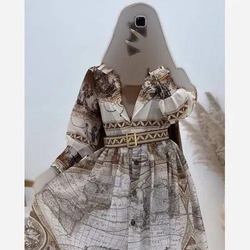 پیراهن ساحلی زنانه مدل کیمیا جنس ابریشمی پفکی فری سایز 38 تا 48