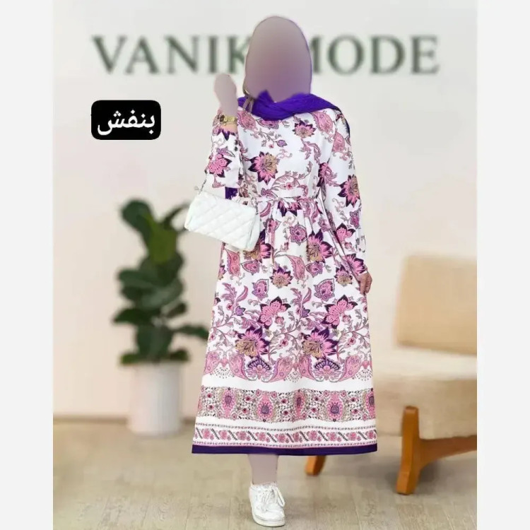 پیراهن ساحلی زنانه مدل رُز جنس بوگاتی ترک فری سایز 38 تا 46