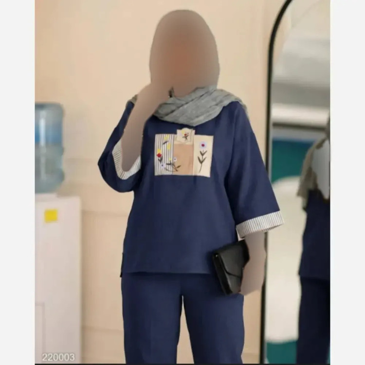 ست تونیک و شلوار زنانه مدل میشکا جنس شانتون فری سایز 38 تا 46 (2)
