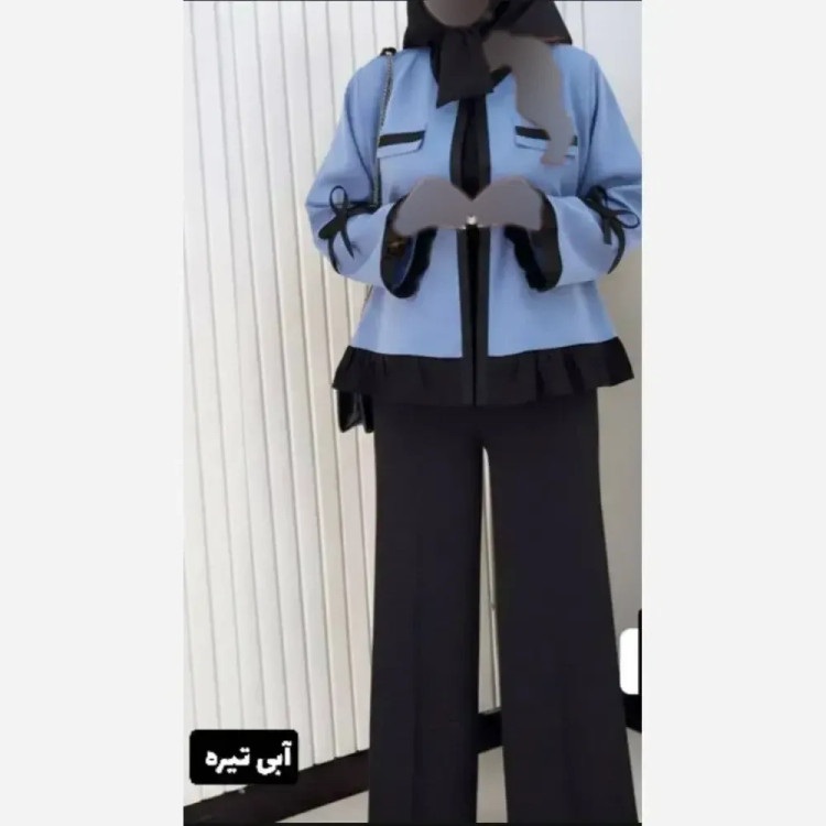 کت و شلوار زنانه مدل آنجل جنس مازراتی فری سایز تا 46 (2)