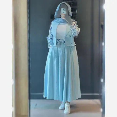 ست کت و دامن زنانه مدل یلدا جنس شانتون درجه یک در رنگبندی متنوع