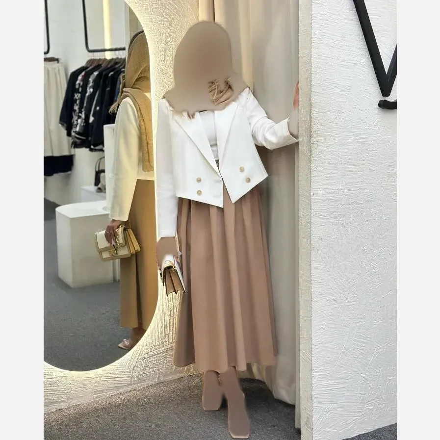 ست کت و دامن زنانه مدل المیرا جنس لنین نچرال فری سایز 36 تا 46