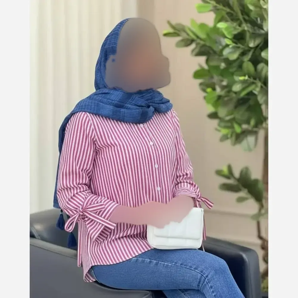 شومیز زنانه نخی خنک تابستانه مدل شیما فری سایز 36 تا 46 (2)