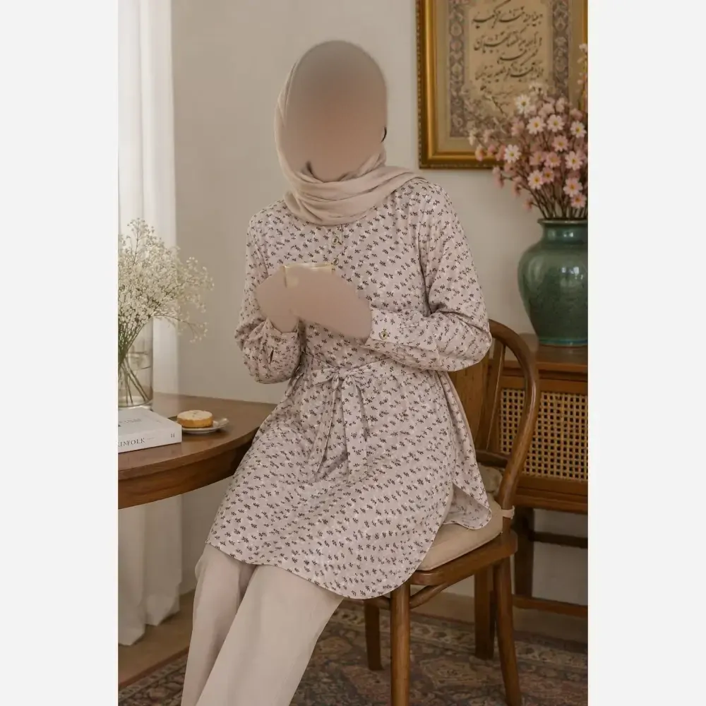 شومیز مانتو یقه گرد زنانه جنس لاریس در 5 رنگ متنوع