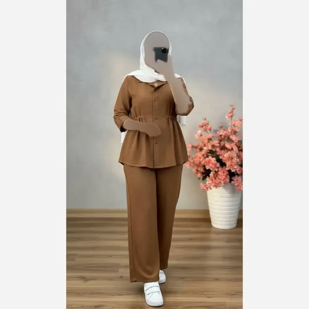 ست مانتو شلوار عروسکی شانتون صوفیا فری سایز زنانه
