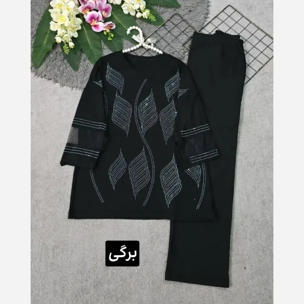 بلوز زنانه ویسکوز نگین دار مجلسی سایز بزرگ فری سایز 38 تا 48