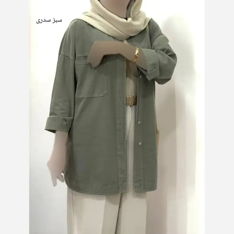 مانتو زنانه مدل روناک جنس لینن پنبه ای فری سایز