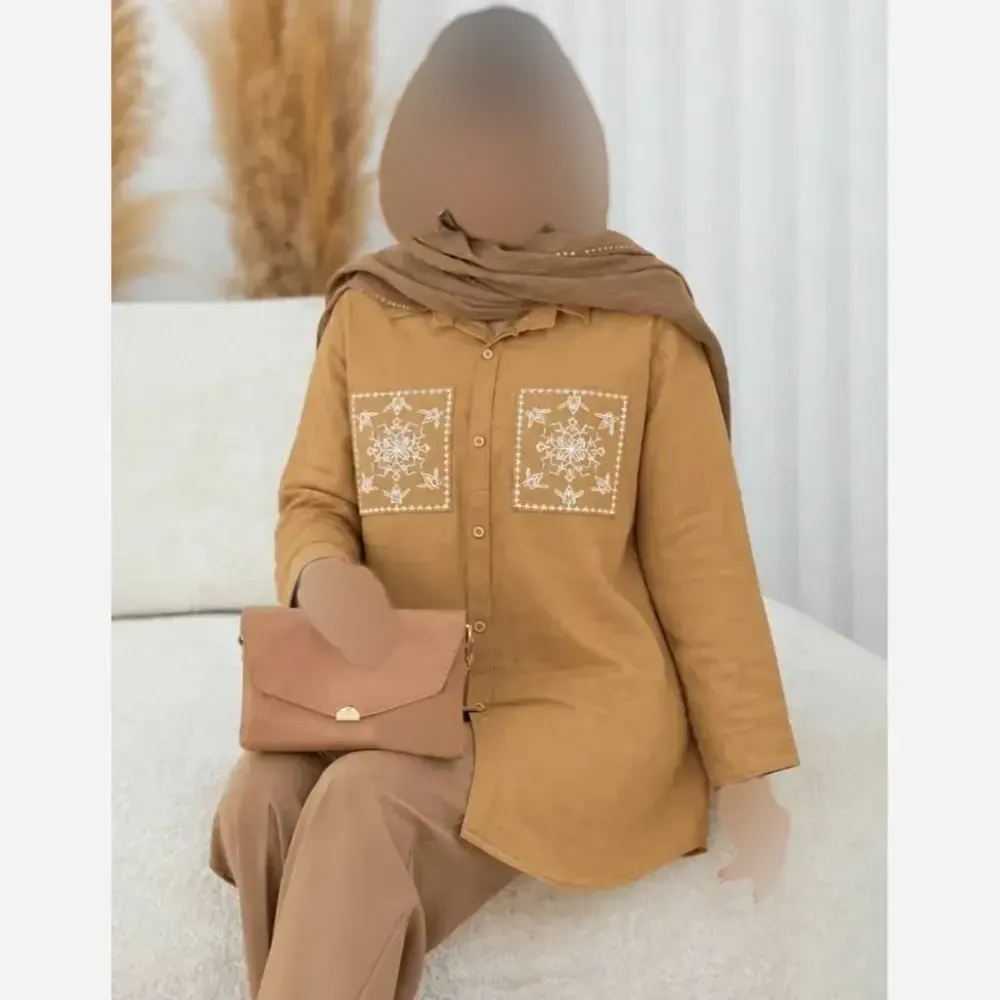 تونیک مانتویی مدل کاکوتی جنس لنین آنزیم شده درجه یک فری سایز 38 تا 46