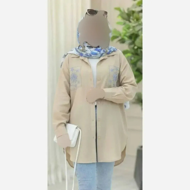 تونیک مانتویی مدل کاکوتی جنس لنین آنزیم شده درجه یک فری سایز 38 تا 46