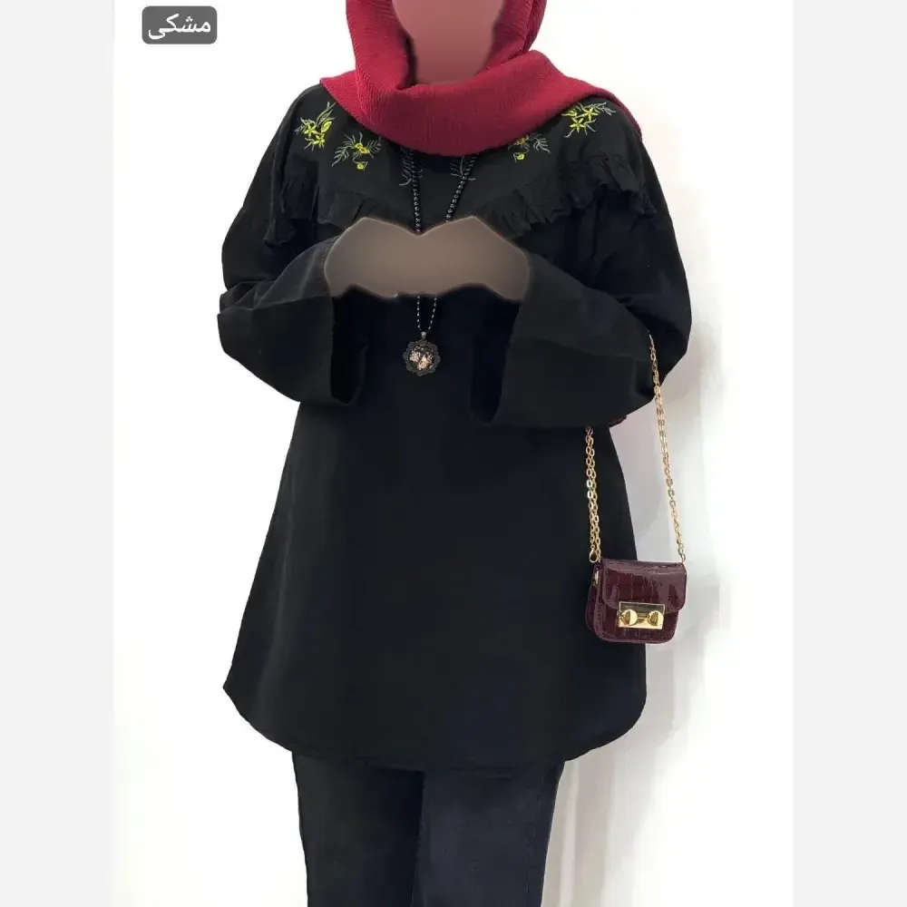 مانتو الیاف لینن گلدوزی شده مدل مارگریت فری سایز 36 تا 50