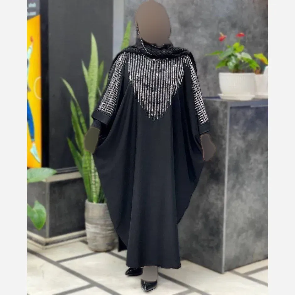 عبا زنانه مدل افروز جنس الیزه چروک رنگ مشکی سایز 38 تا 50