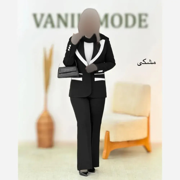 ست مانتو و شلوار مازاراتی دبل دخترانه و زنانه دوخت مزونی یقه ترکیبی