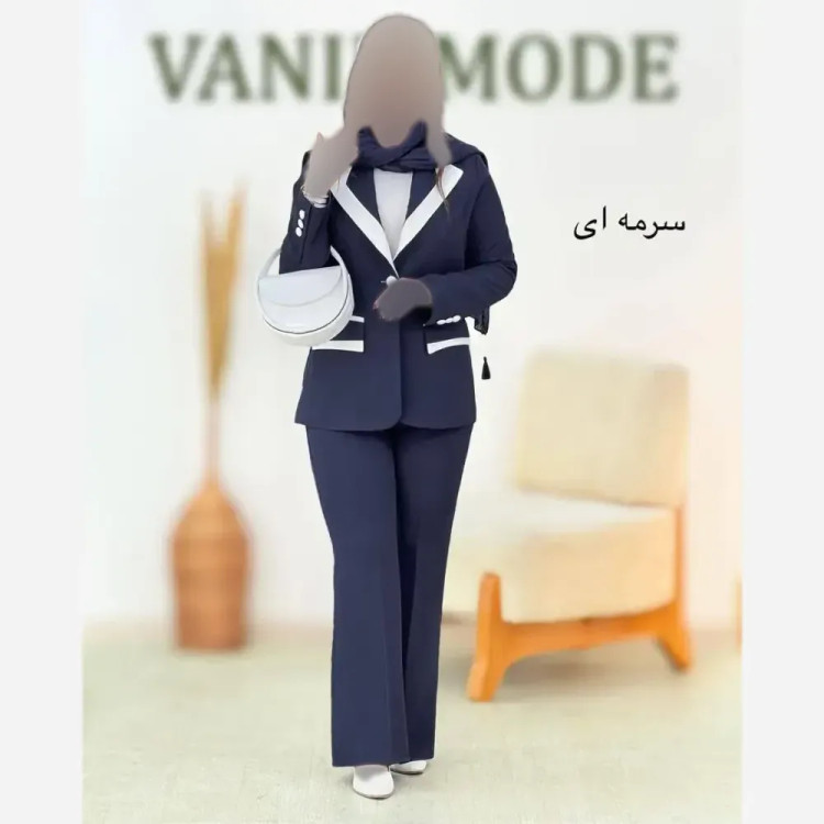 ست مانتو و شلوار مازاراتی دبل دخترانه و زنانه دوخت مزونی یقه ترکیبی