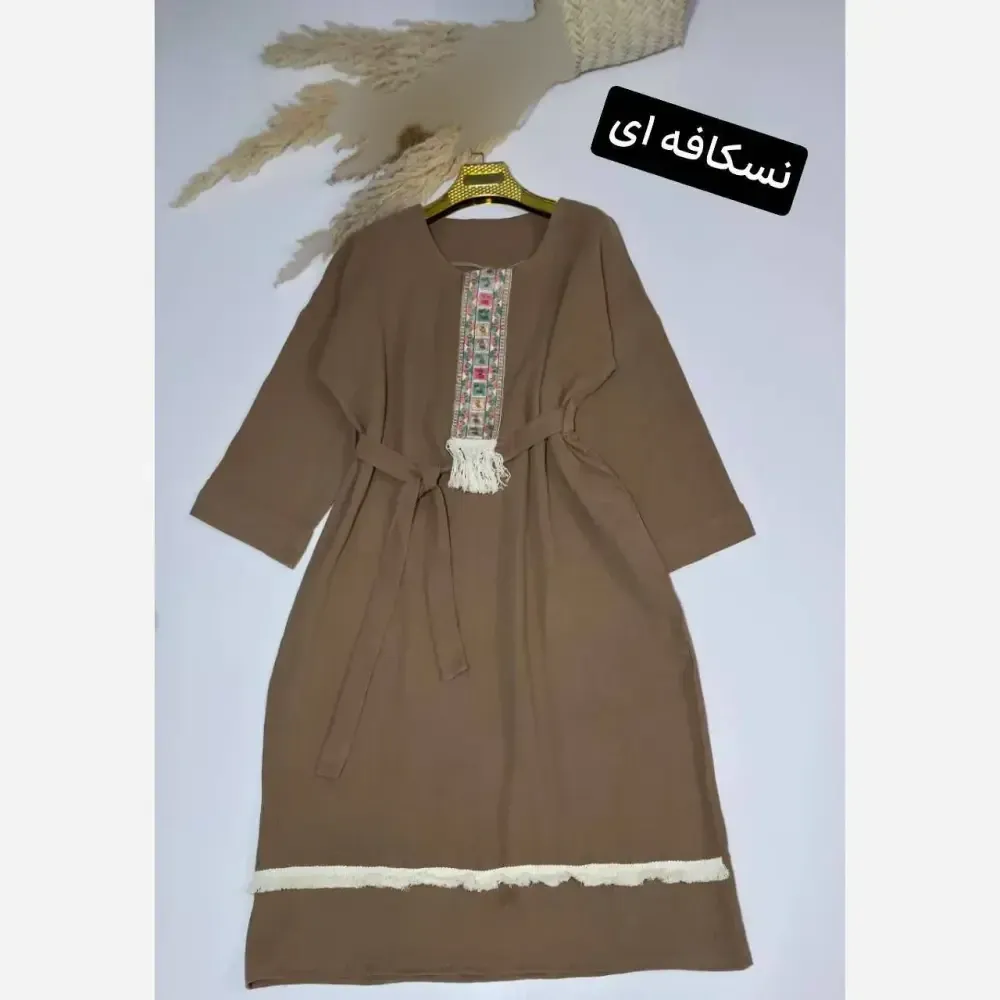 کفتان زنانه جنس موسلین دبل فیس فری سایز تا 48 قد 120
