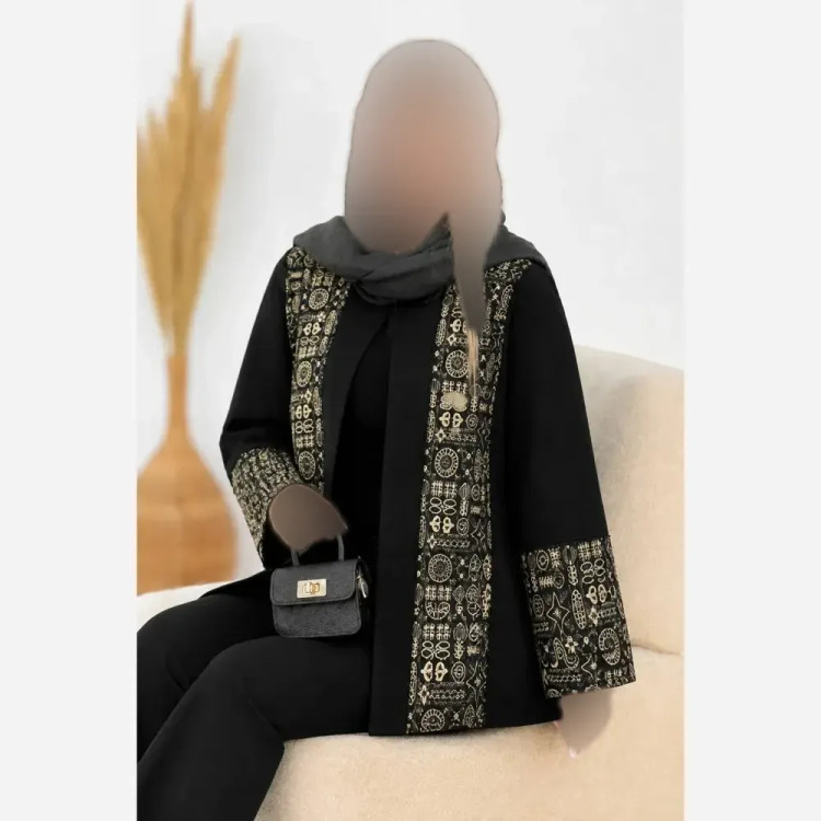 کت زنانه مدل ماندانا جنس پرشین مکانیک سوزن دوزی شده سایز فری 36 تا 46