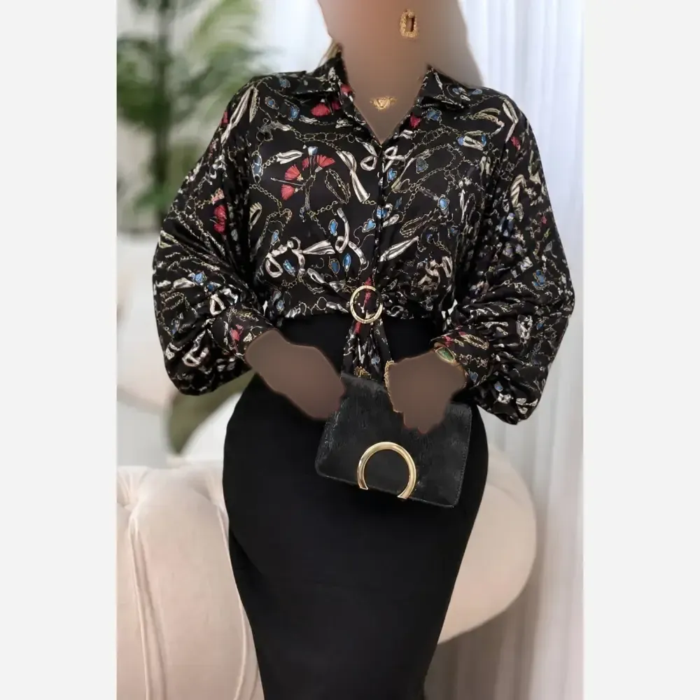 شومیز زنانه مدل لیلا جنس الیزه فری سایز 38 تا 48 آستین کیمونو