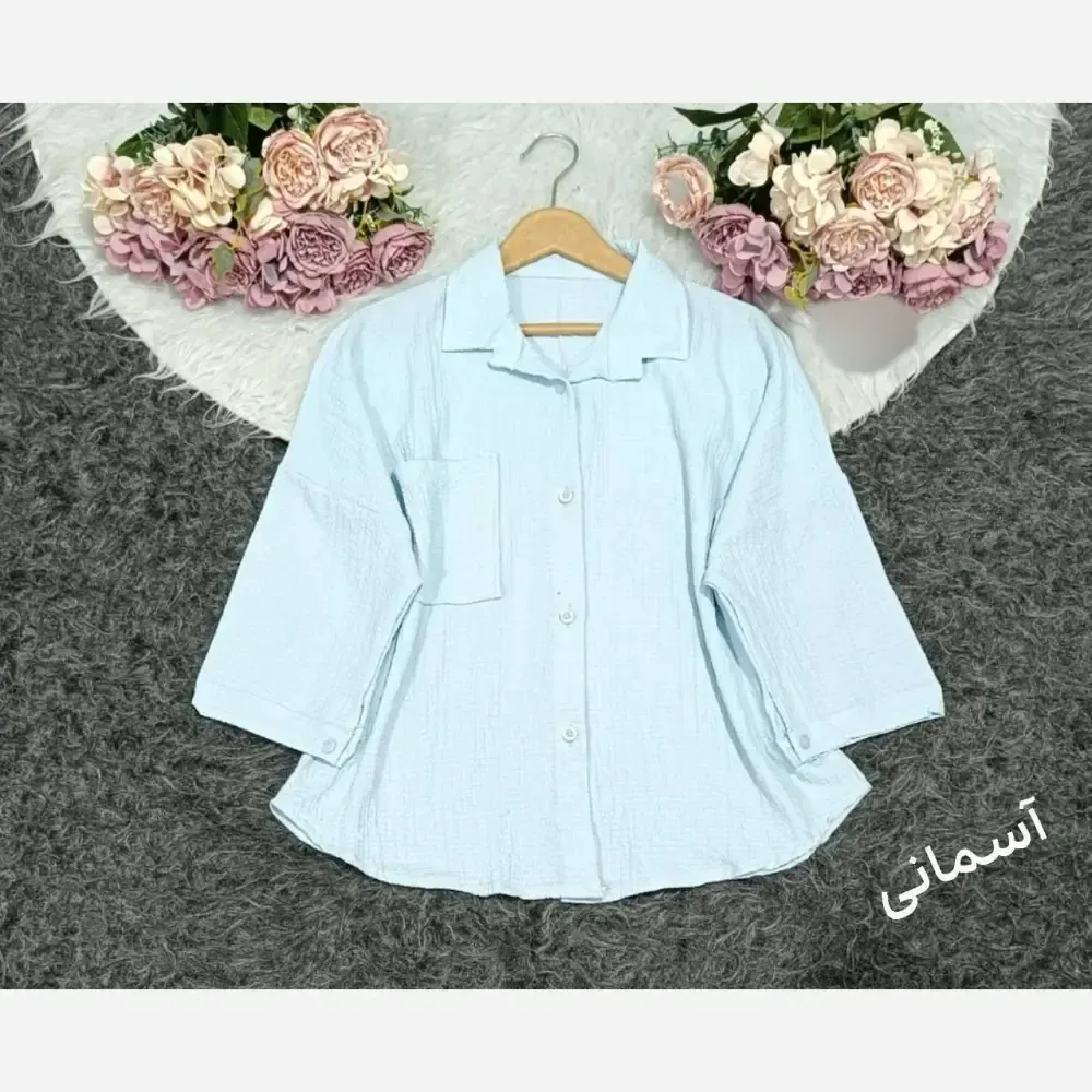 شومیز باکسی زنانه جنس ینزه پفکی فری سایز (38-48)