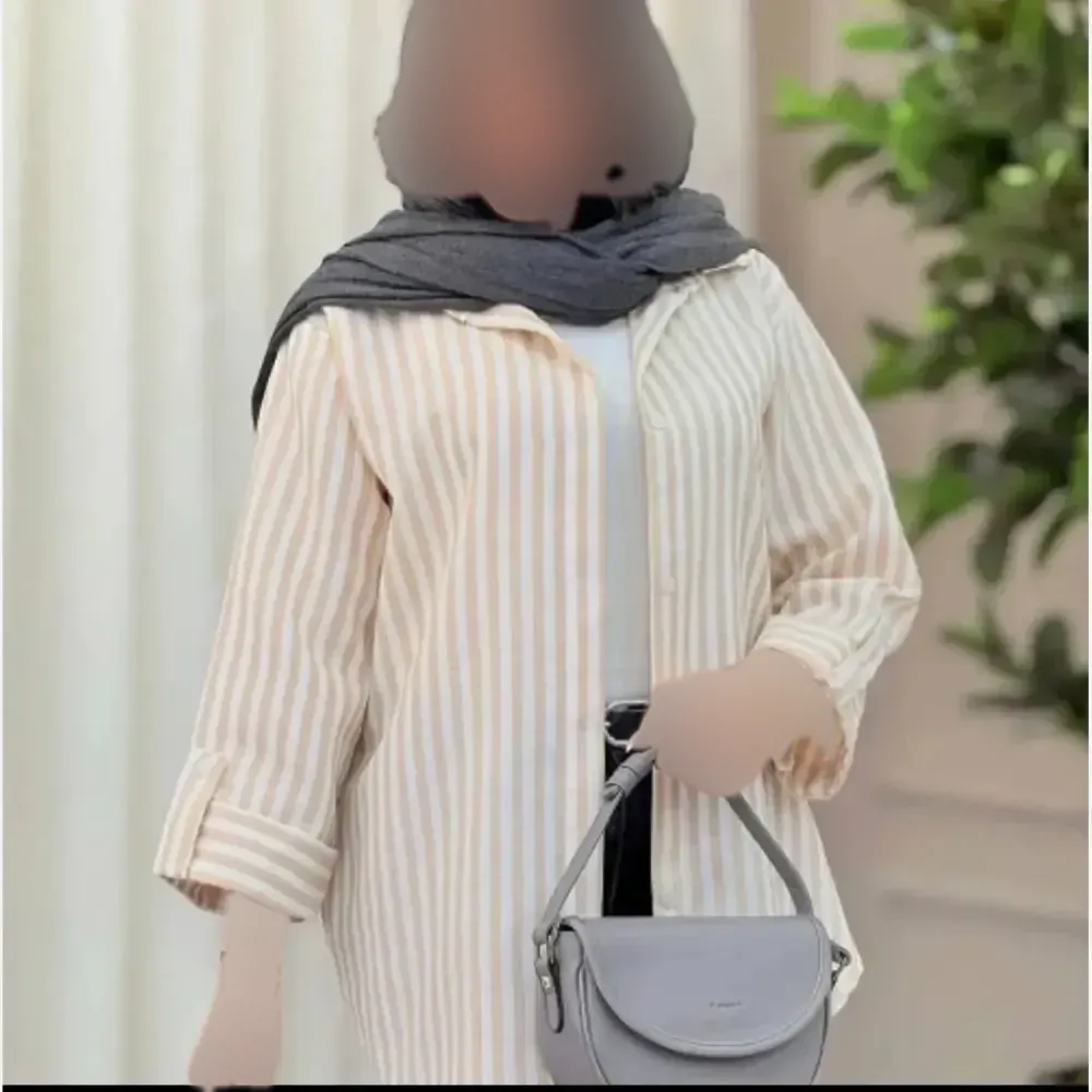 شومیز زنانه لنین راه راه آستین پاگن دار جیب دار تابستانه
